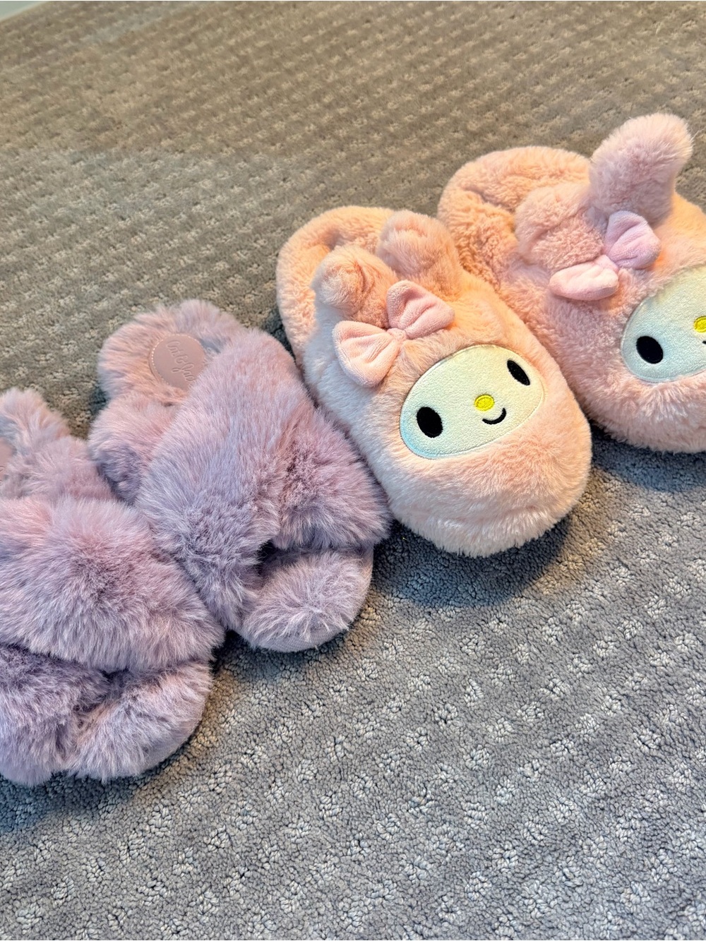 Pink Plush Character Slippers